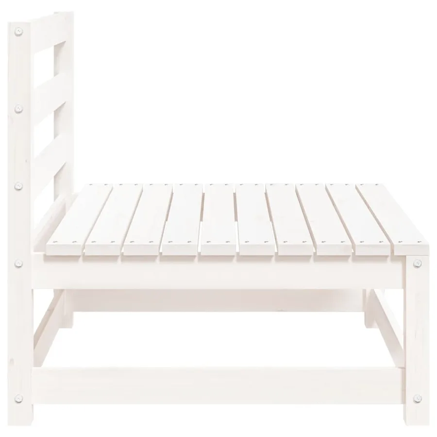 Canapé de jardin sans accoudoirs blanc bois de pin massif - 5