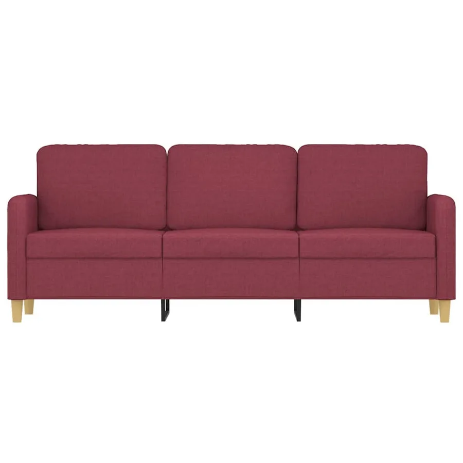 Canapé à 3 places Rouge bordeaux 180 cm Tissu - 3