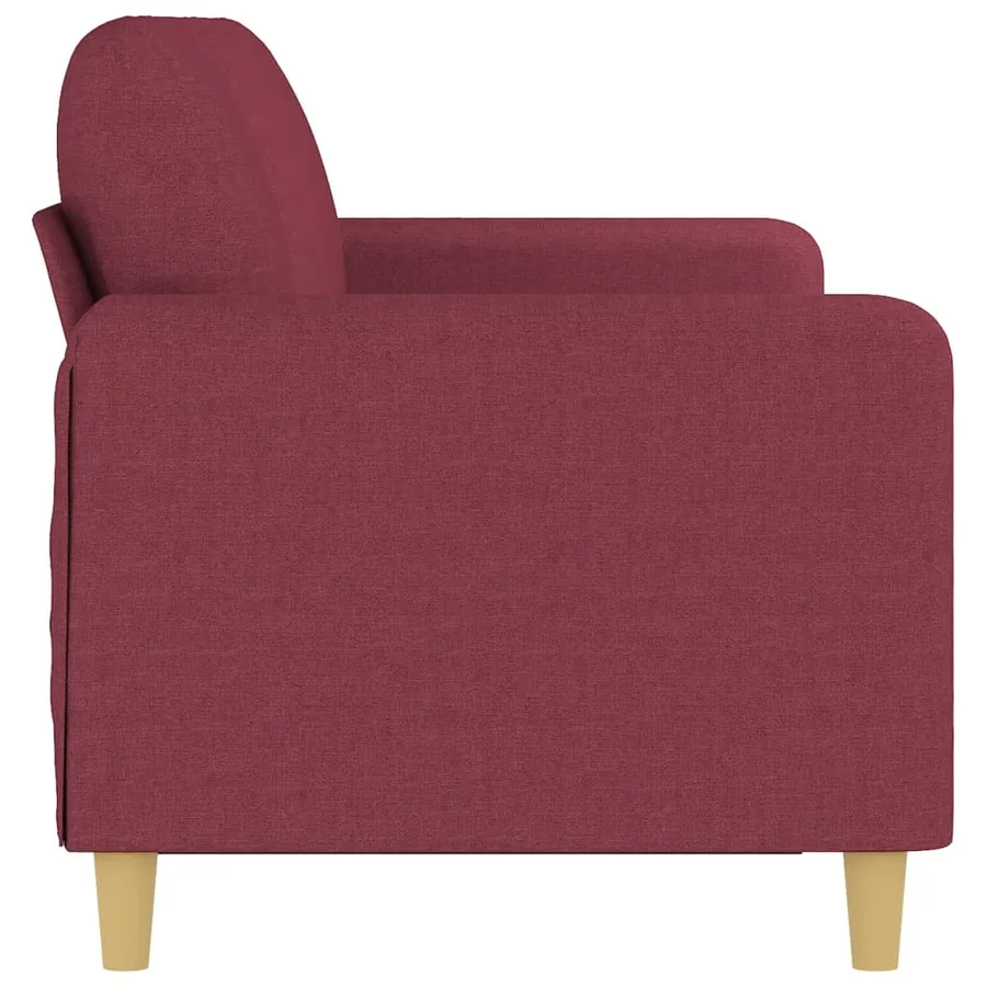 Canapé à 3 places Rouge bordeaux 180 cm Tissu - 4