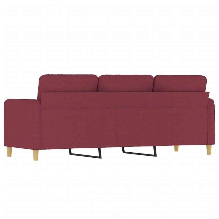 Canapé à 3 places Rouge bordeaux 180 cm Tissu - 5
