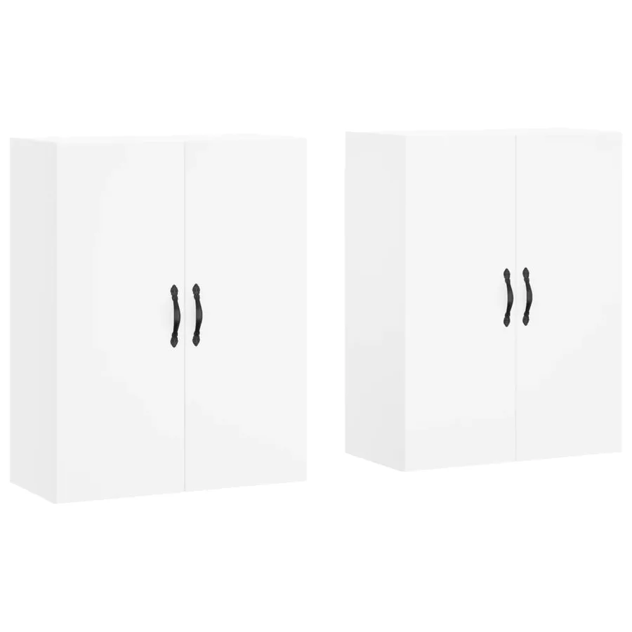 Armoires murales 2 pcs blanc bois d'ingénierie - 2