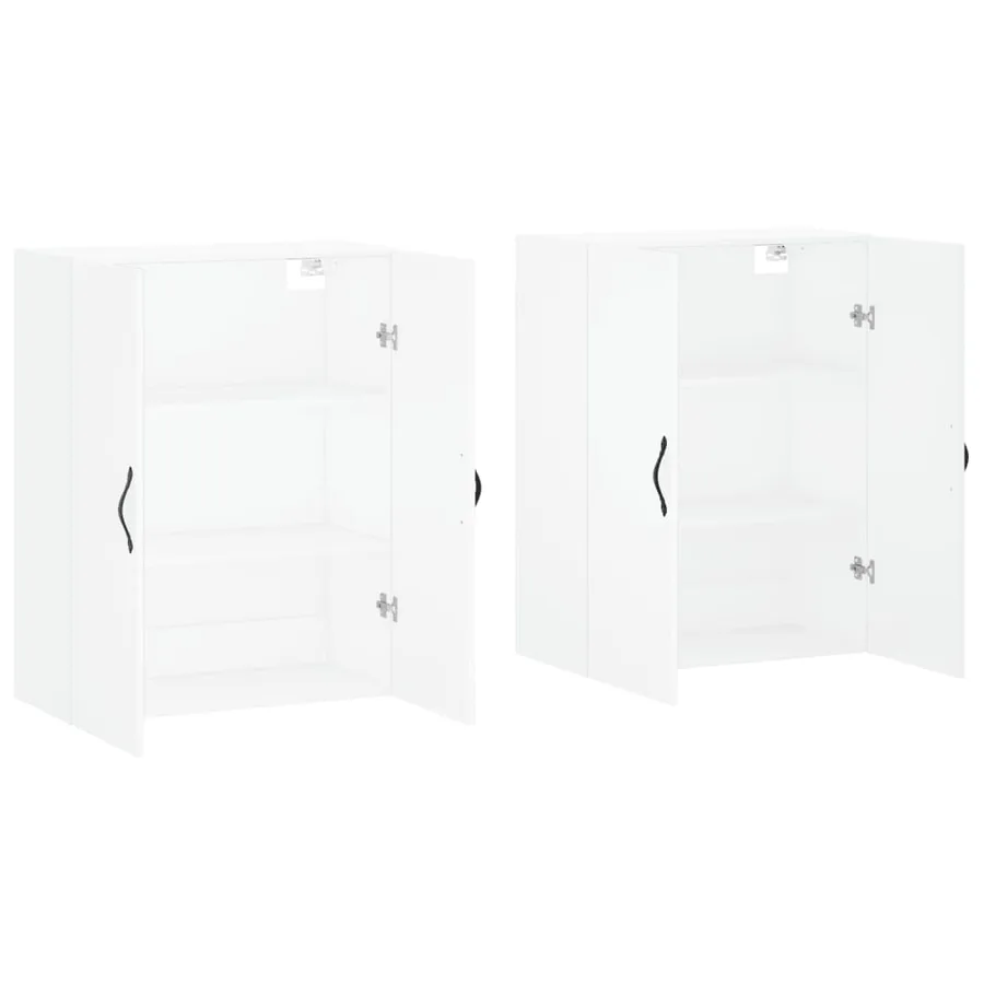 Armoires murales 2 pcs blanc bois d'ingénierie - 4