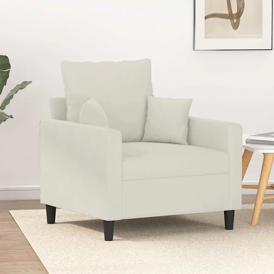 Fauteuil Crème 60 cm Velours