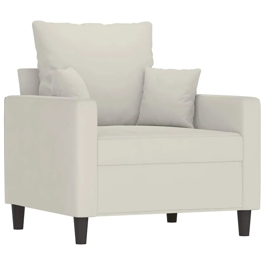 Fauteuil Crème 60 cm Velours - 2