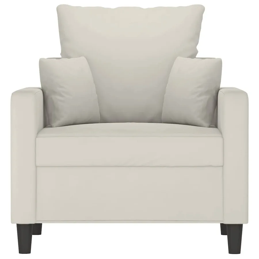 Fauteuil Crème 60 cm Velours - 3