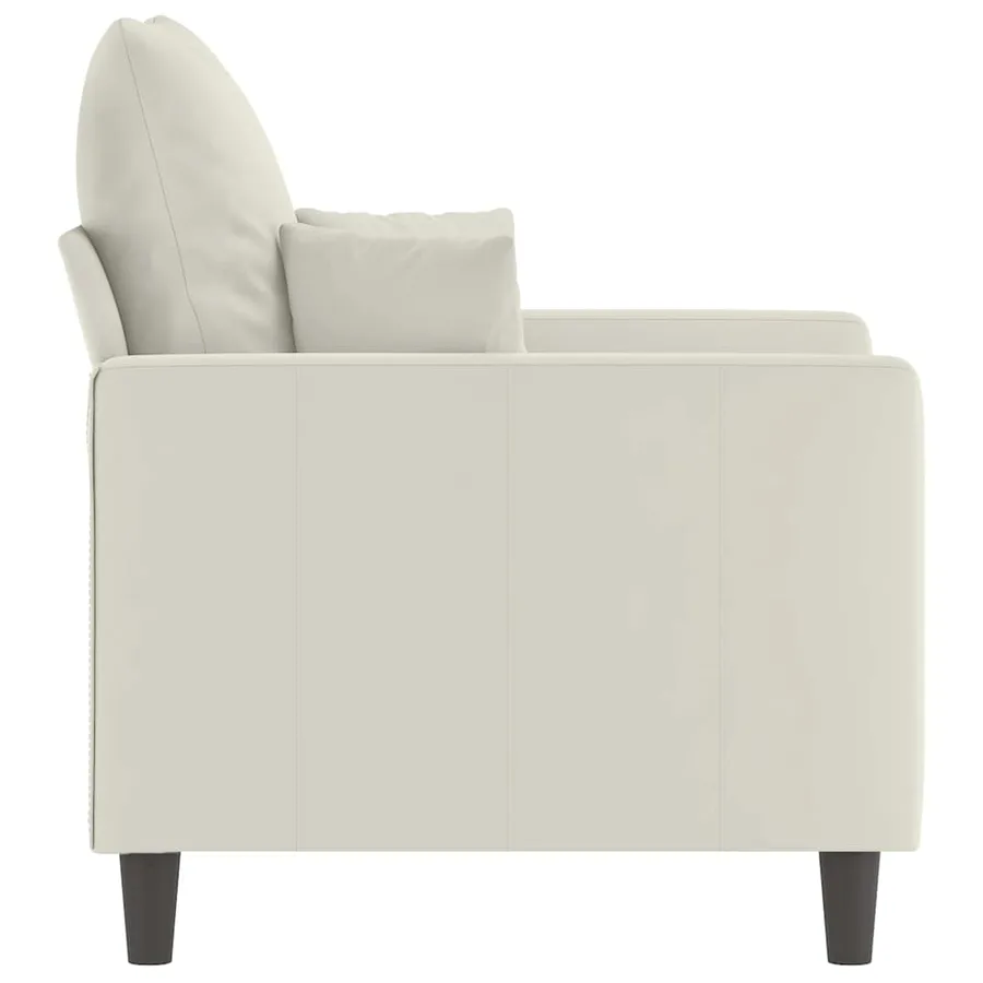 Fauteuil Crème 60 cm Velours - 4