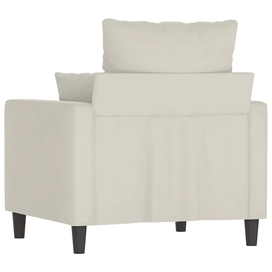 Fauteuil Crème 60 cm Velours - 5