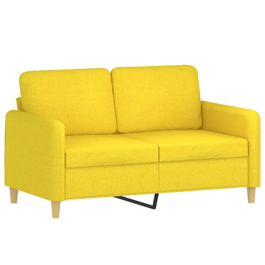 Ensemble de canapés 2 pcs avec coussins Jaune clair Tissu - 3