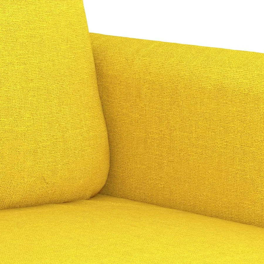 Ensemble de canapés 2 pcs avec coussins Jaune clair Tissu - 5