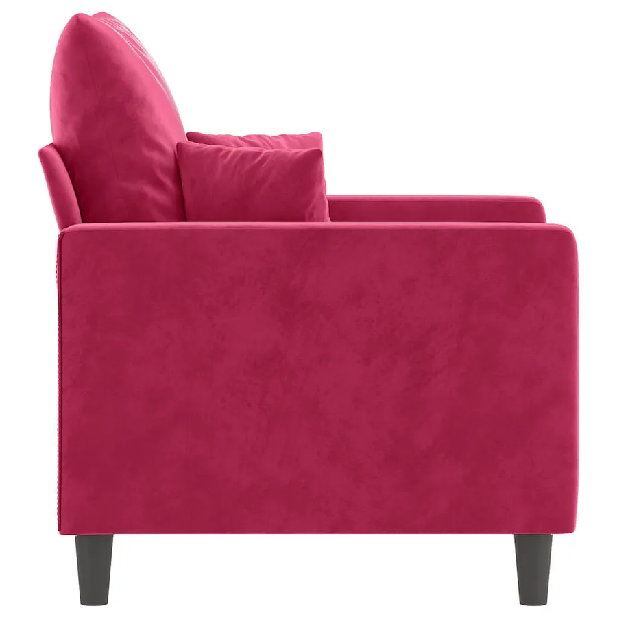 Fauteuil Rouge bordeaux 60 cm Velours - 4