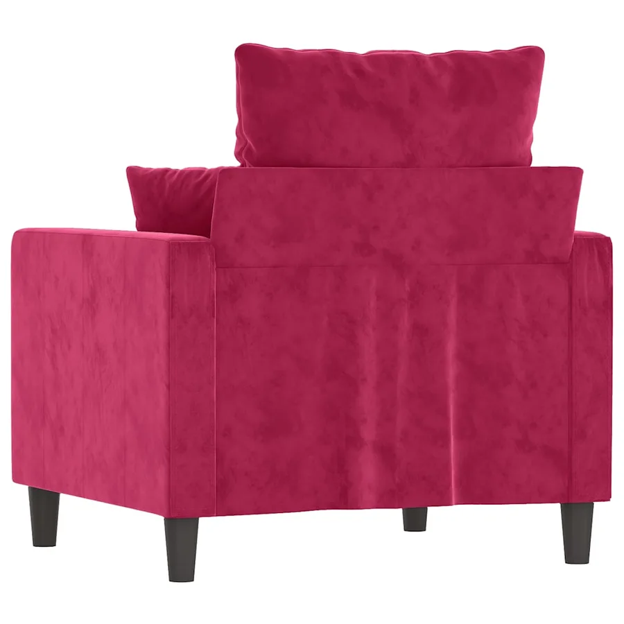 Fauteuil Rouge bordeaux 60 cm Velours - 5