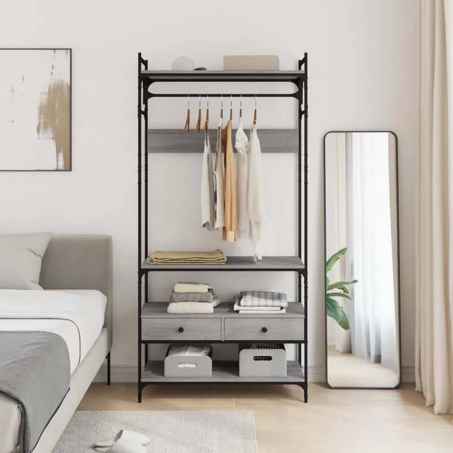 Armoire à tiroirs sonoma gris 89x39x184,5 cm bois d'ingénierie - 3