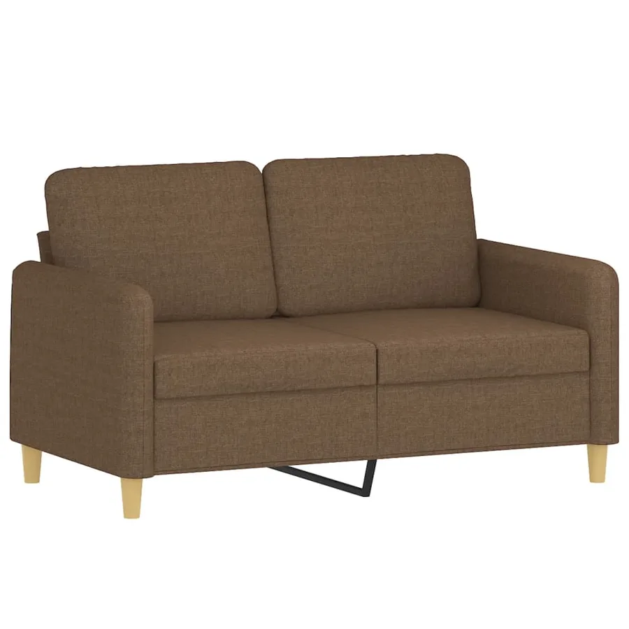 Ensemble de canapés 2 pcs avec coussins marron tissu - 3
