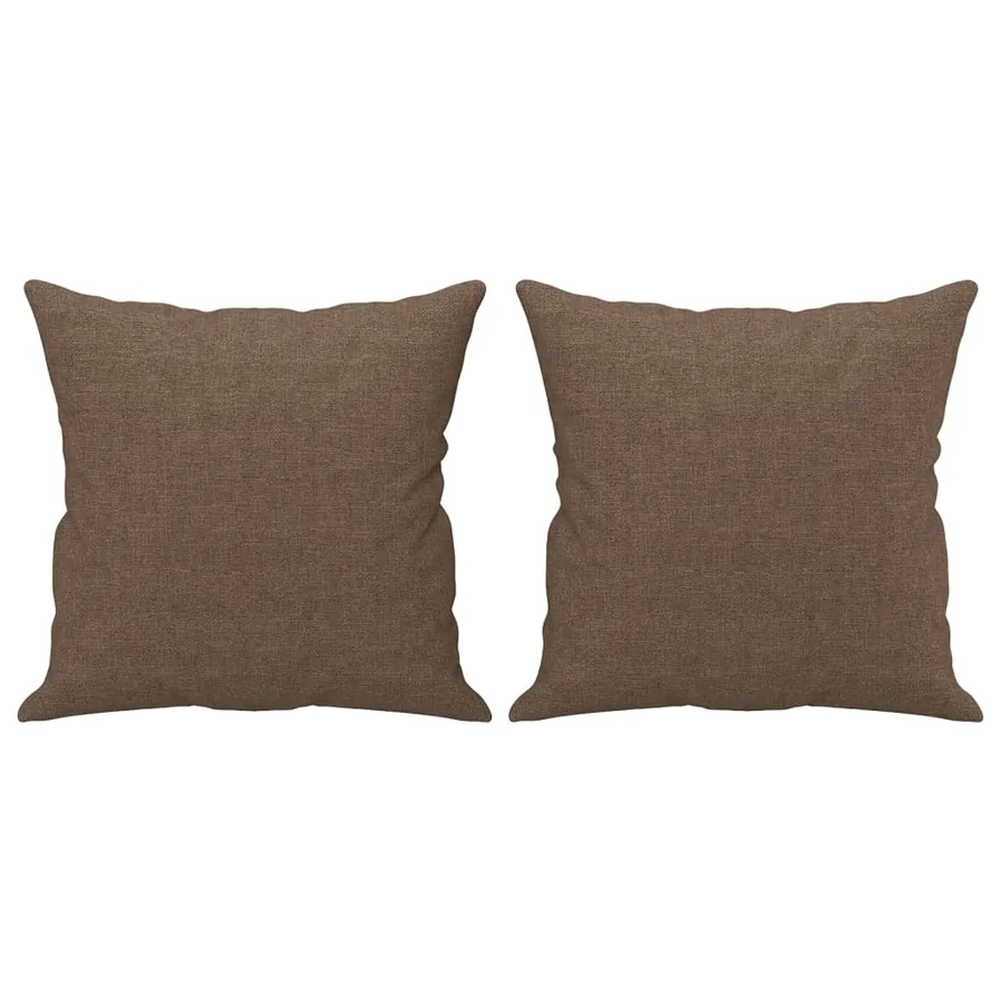 Ensemble de canapés 2 pcs avec coussins marron tissu - 6