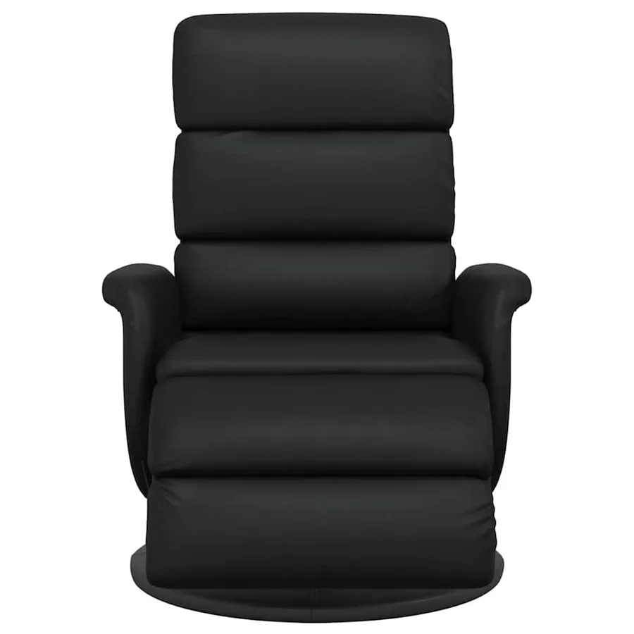 Fauteuil inclinable avec repose-pieds noir similicuir - 3