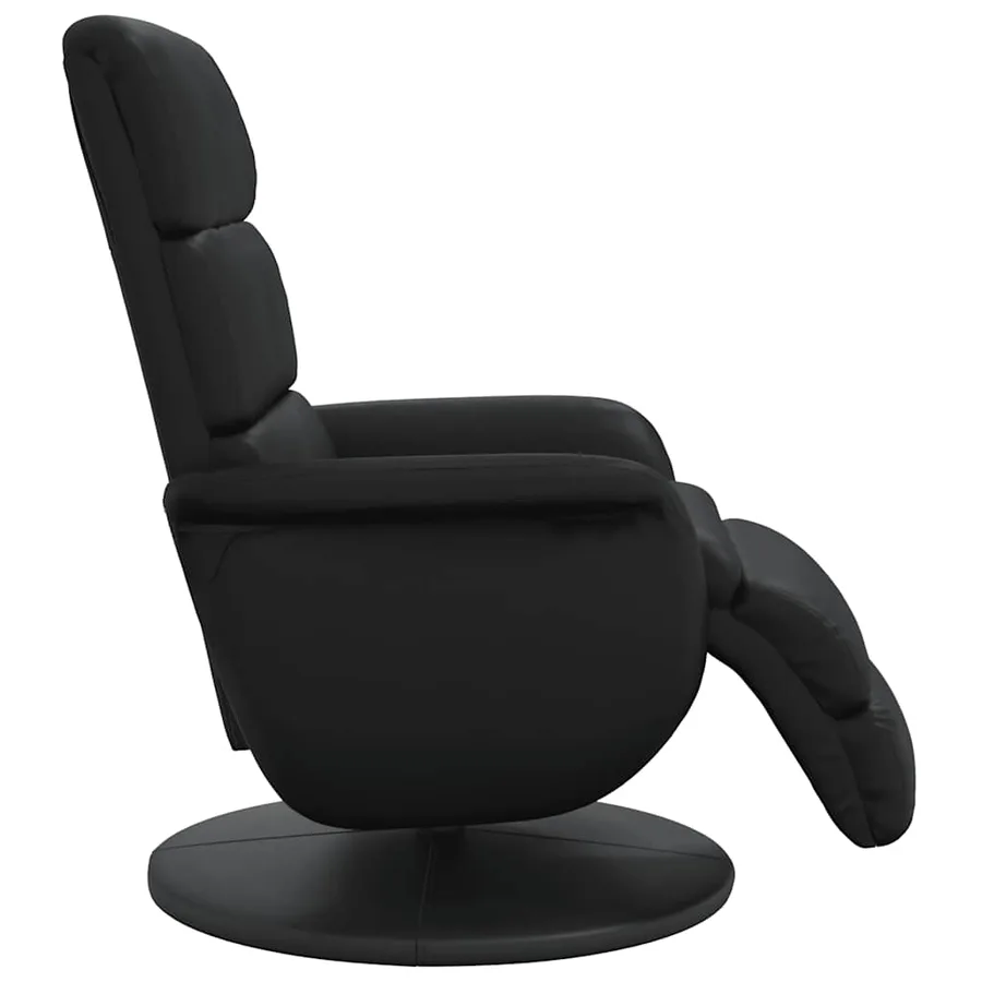 Fauteuil inclinable avec repose-pieds noir similicuir - 4