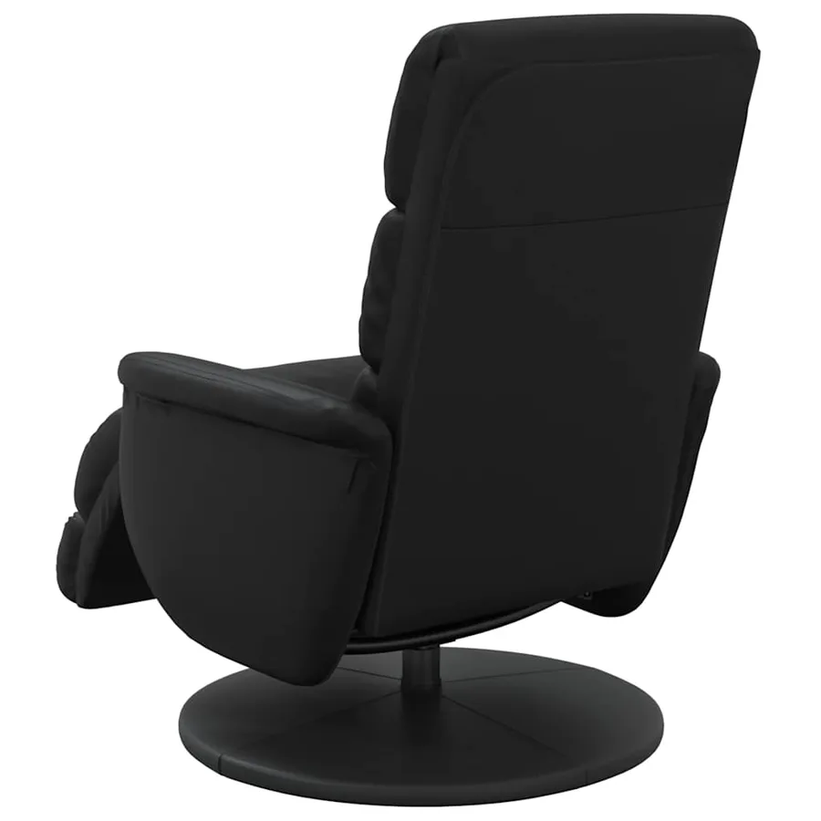 Fauteuil inclinable avec repose-pieds noir similicuir - 5
