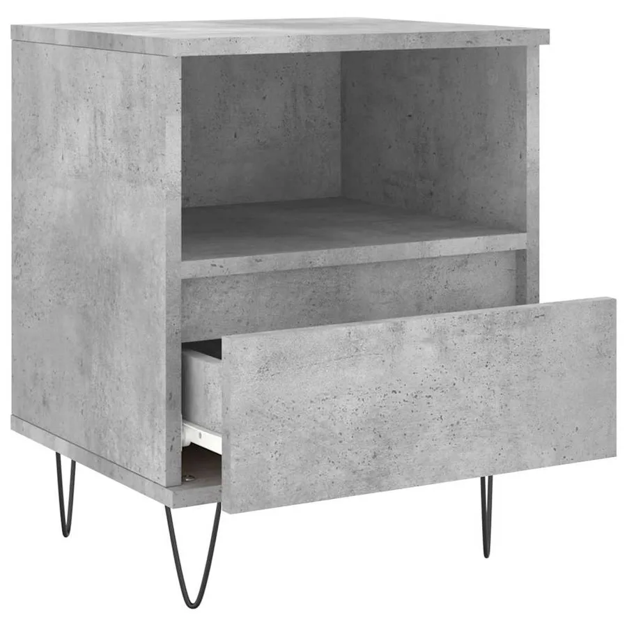 Table de chevet gris béton 40x35x50 cm bois d’ingénierie - 5