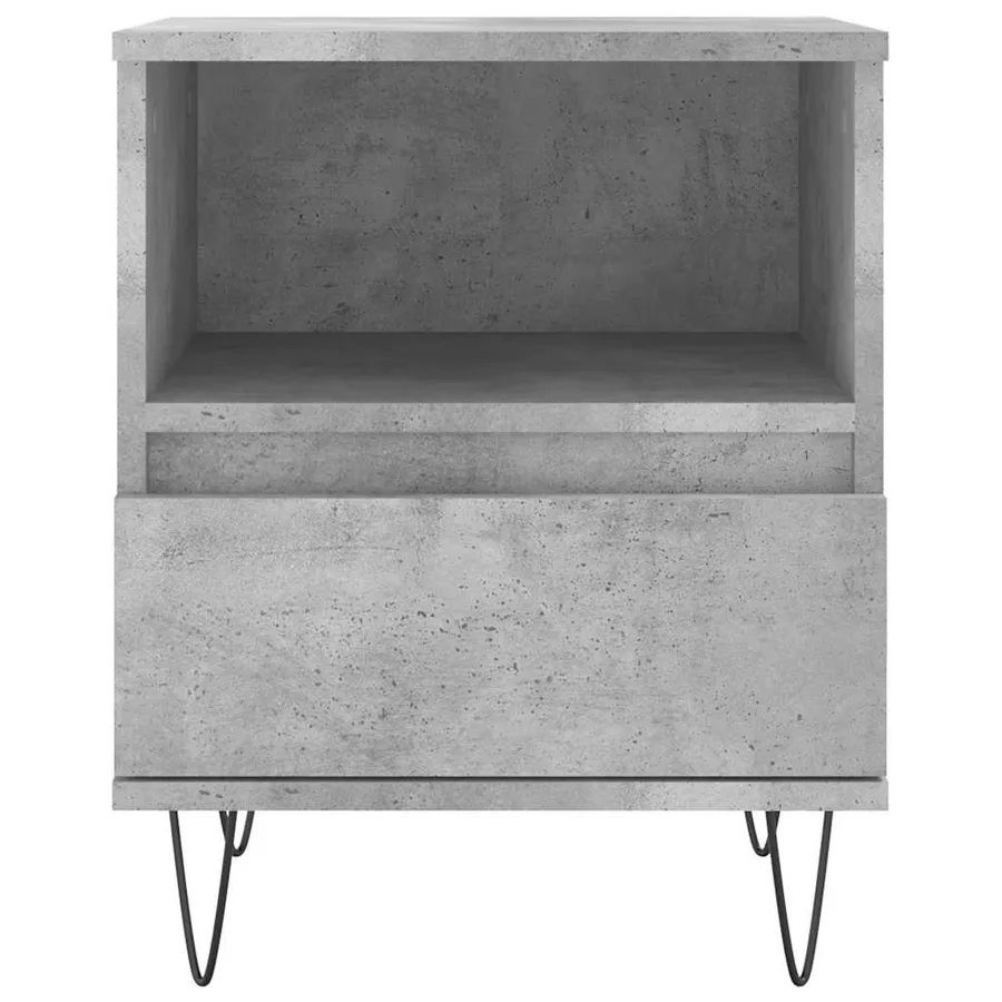 Table de chevet gris béton 40x35x50 cm bois d’ingénierie - 6