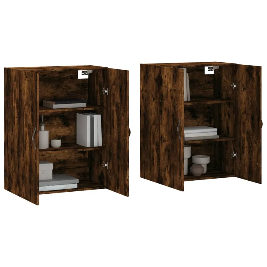 Armoires murales 2 pcs chêne fumé bois d'ingénierie - 3