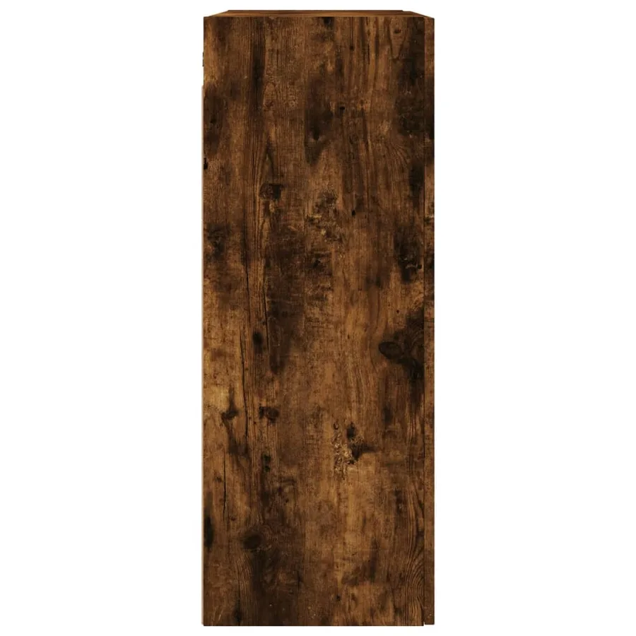 Armoires murales 2 pcs chêne fumé bois d'ingénierie - 7