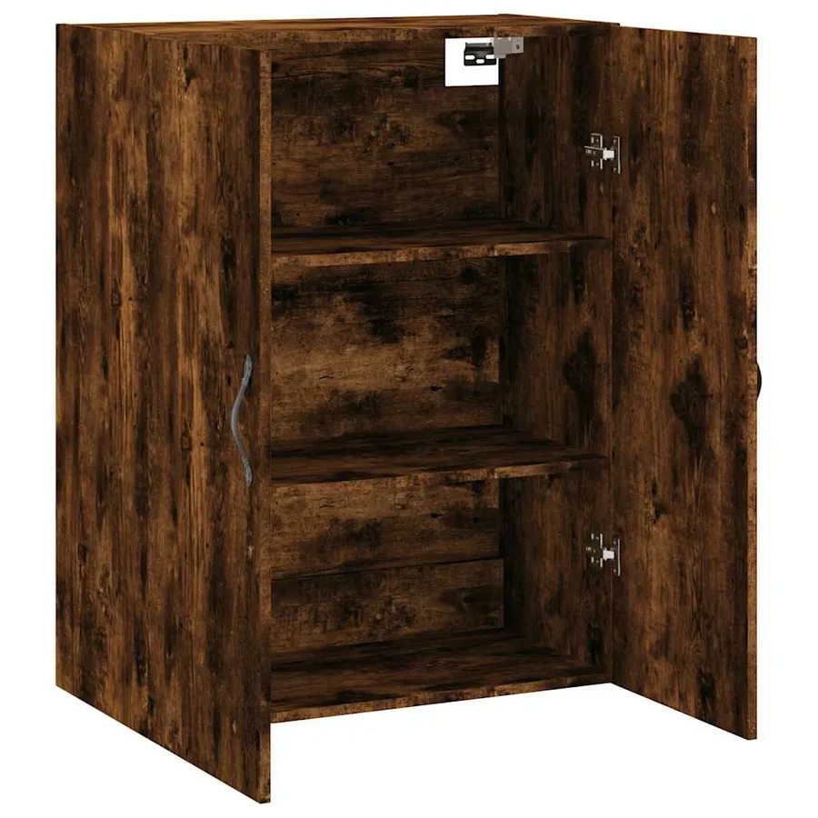 Armoire murale chêne fumé 69,5x34x90 cm bois d'ingénierie - 6