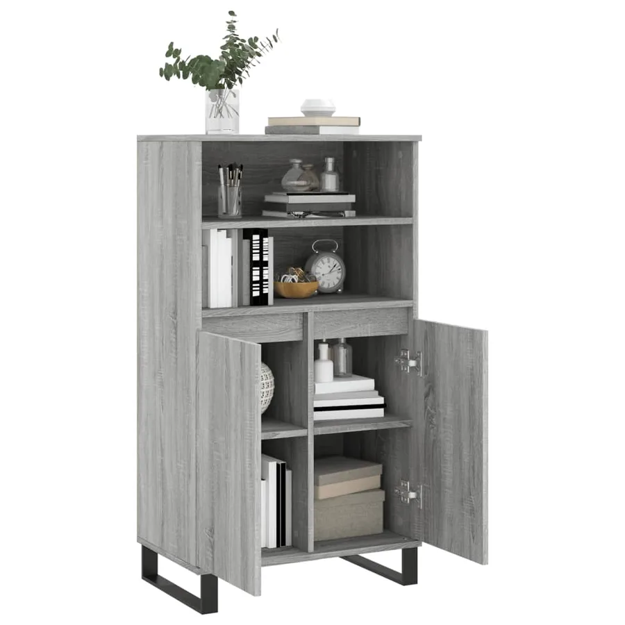 Buffet haut Sonoma gris 60x36x110 cm Bois d'ingénierie - 4