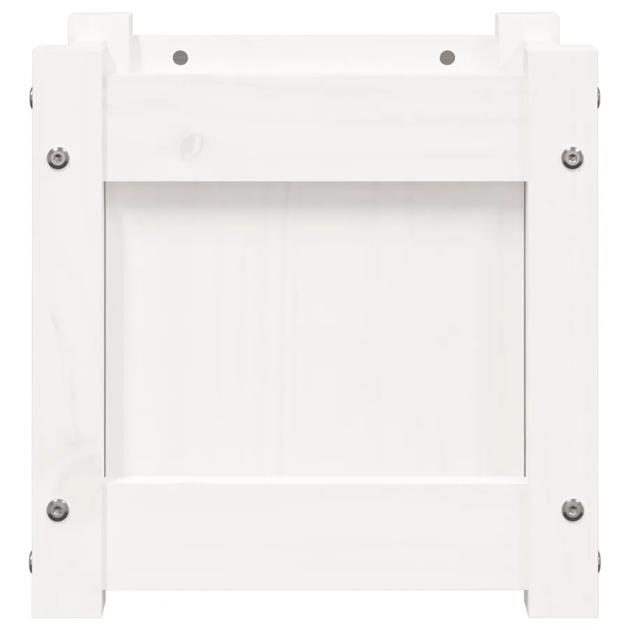 Jardinière blanc 31x31x31 cm bois de pin massif - 6