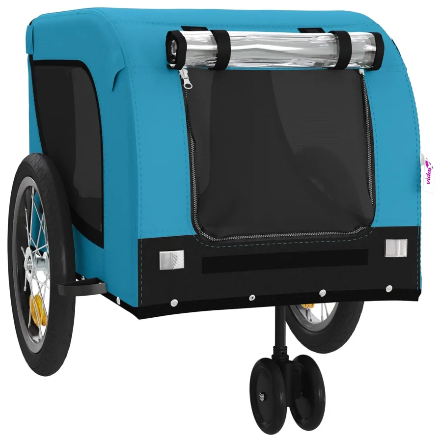 Remorque de vélo pour animaux de compagnie bleu et noir - 4