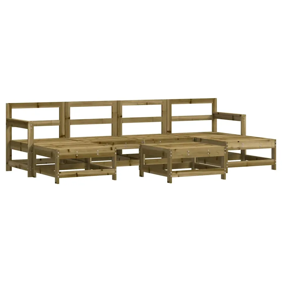 Salon de jardin 7 pcs bois de pin imprégné - 2