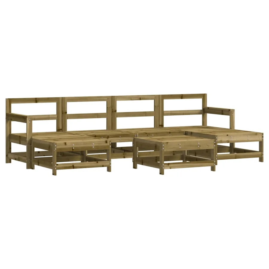 Salon de jardin 7 pcs bois de pin imprégné - 2