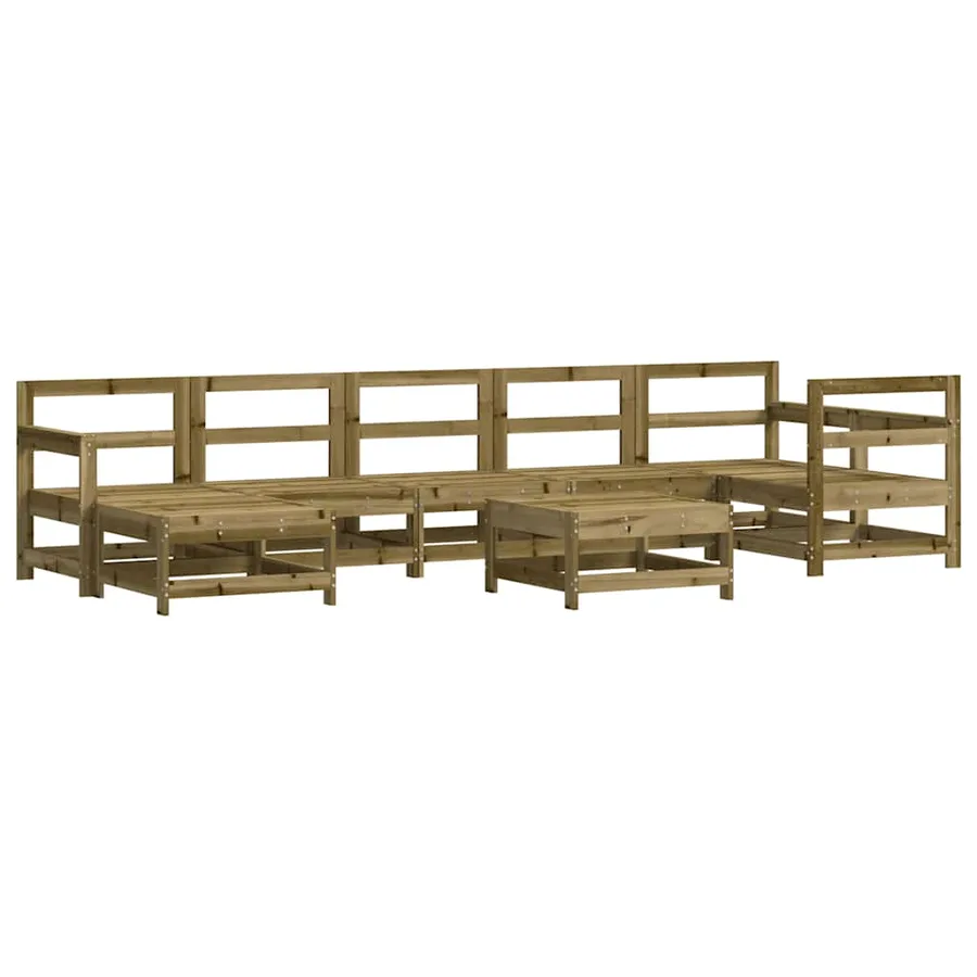 Salon de jardin 8 pcs bois de pin imprégné - 2