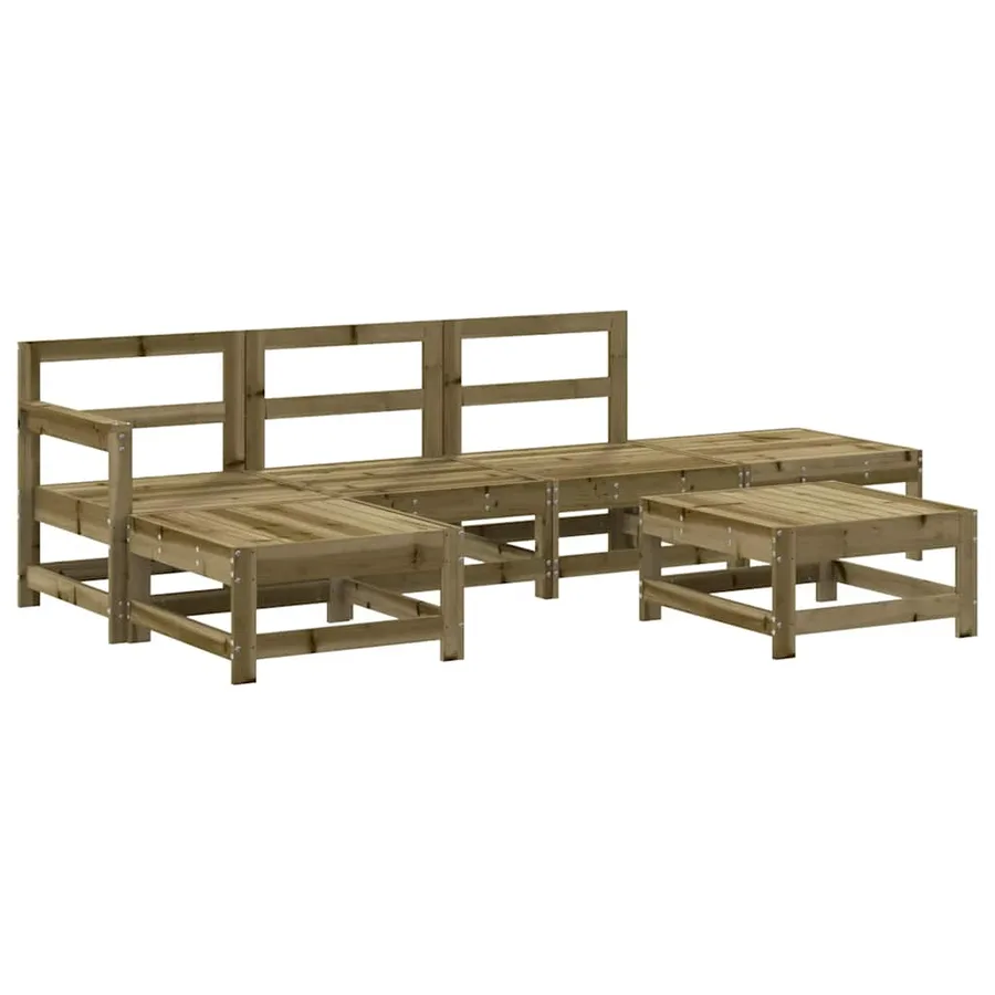 Salon de jardin 6 pcs bois de pin imprégné - 2