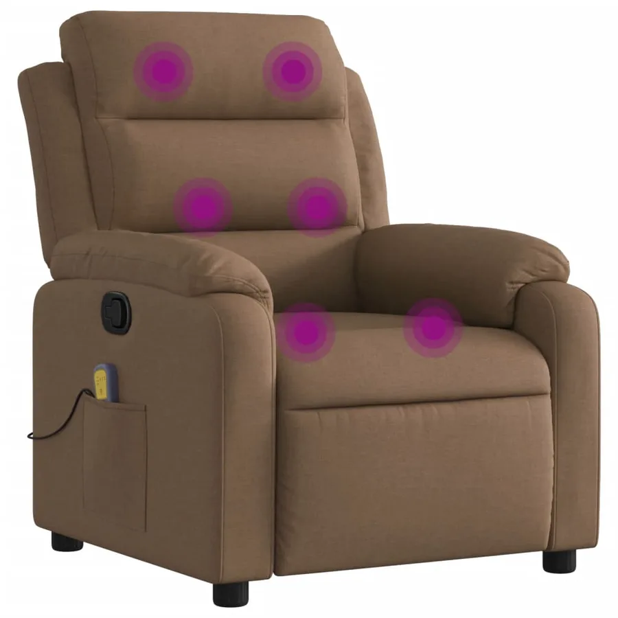 Fauteuil de massage inclinable Marron Tissu - 2