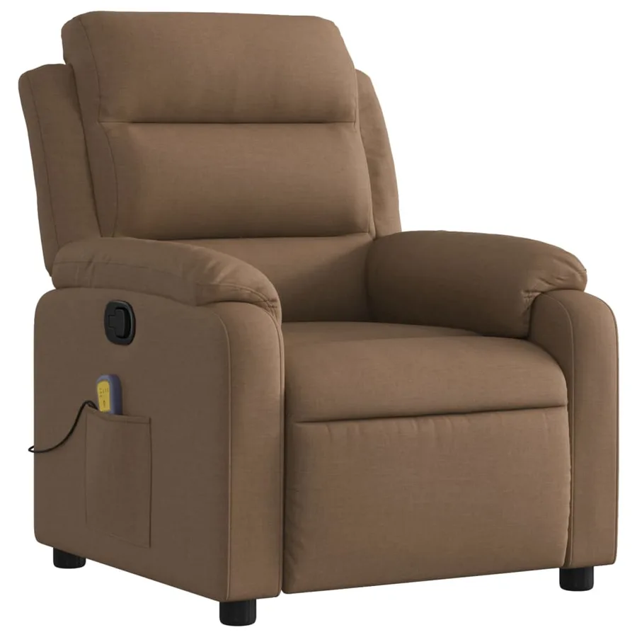 Fauteuil de massage inclinable Marron Tissu - 3
