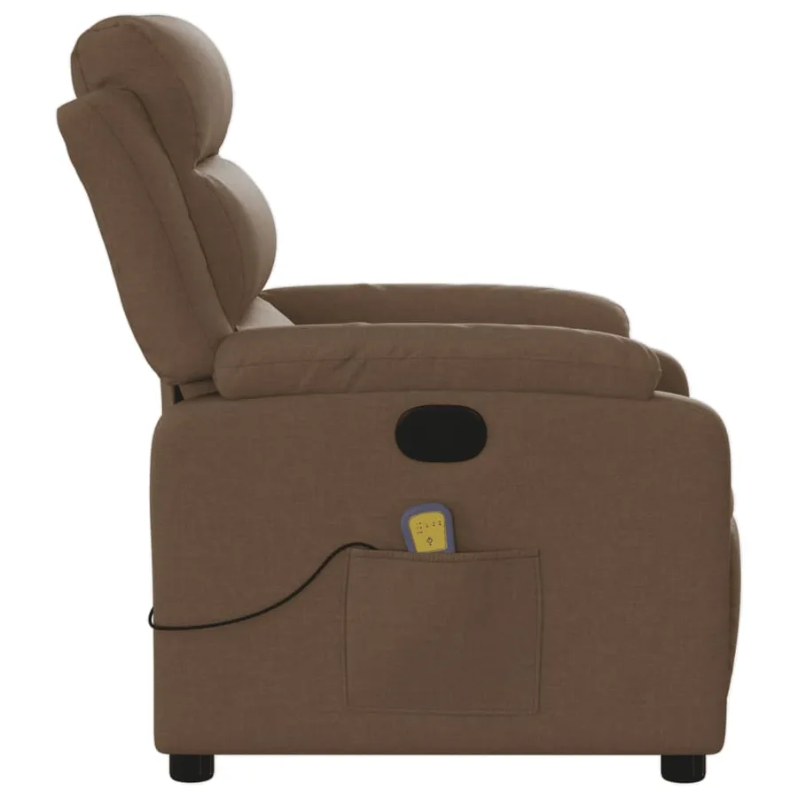 Fauteuil de massage inclinable Marron Tissu - 8