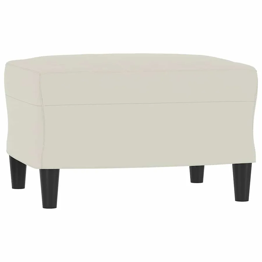 Canapé à 3 places avec repose-pieds Crème 180 cm Velours - 5