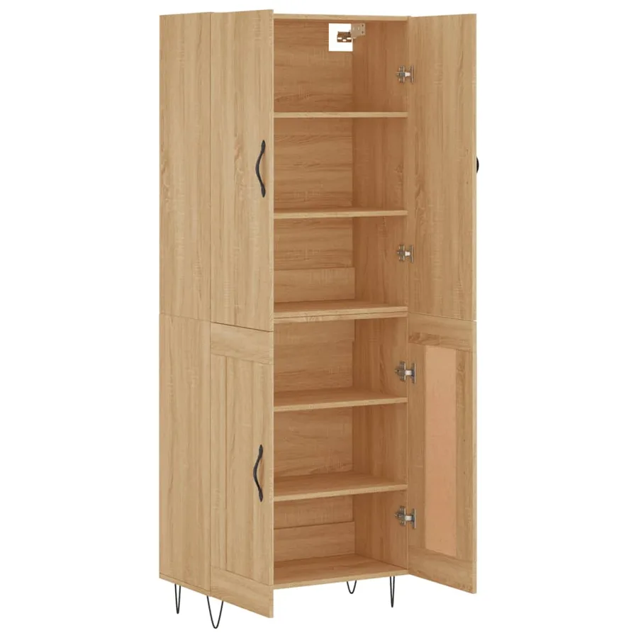 Buffet haut Chêne sonoma 69,5x34x180 cm Bois d'ingénierie - 4