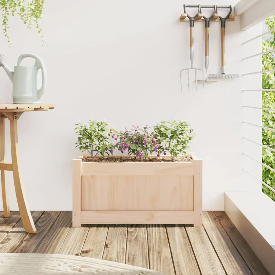 Jardinière d'extérieur 60x31x31 cm bois de pin massif - 3