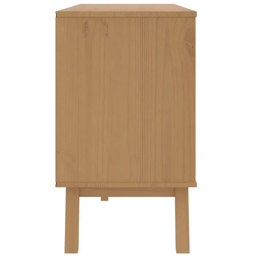 Armoire à tiroirs OLDEN blanc et marron bois de pin solide - 8