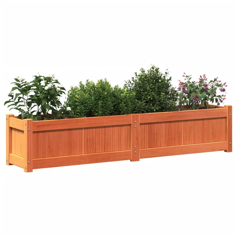 Jardinières 2 pcs cire marron bois de pin massif - 4