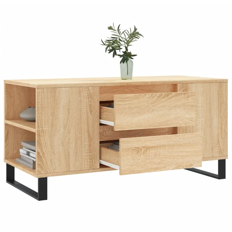 Table basse chêne sonoma 102x44,5x50 cm bois d'ingénierie - 4