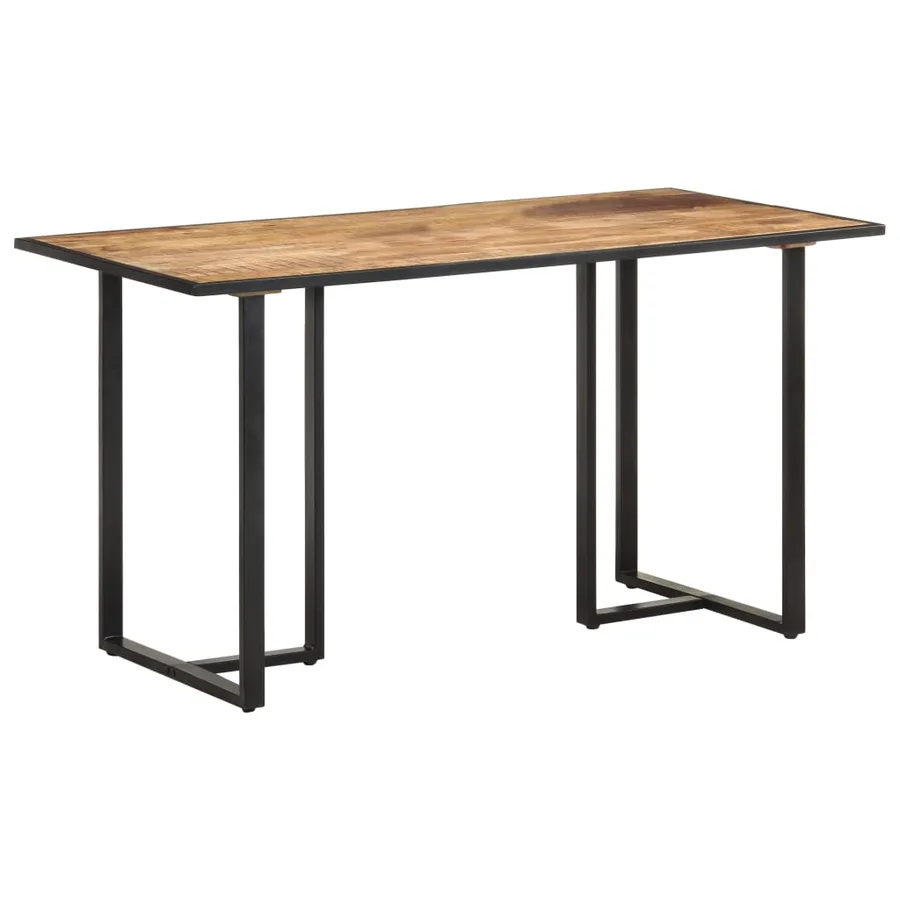 Table de salle à manger 140 cm Bois de manguier brut - 10