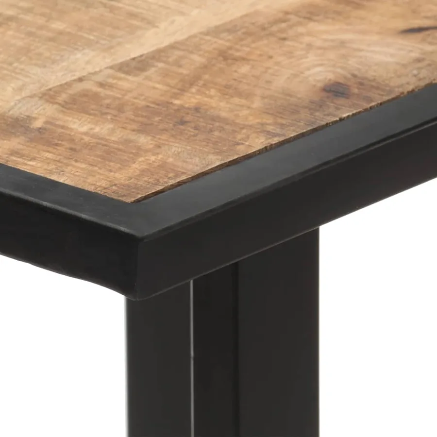 Table de salle à manger 140 cm Bois de manguier brut - 5