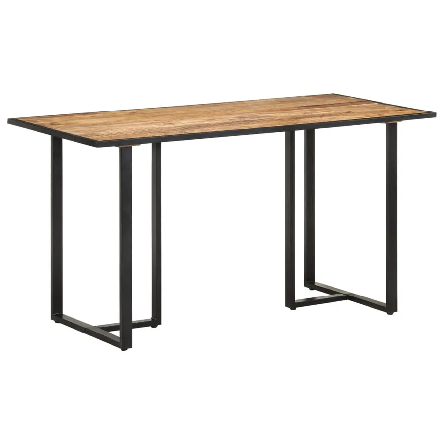 Table de salle à manger 140 cm Bois de manguier brut - 7