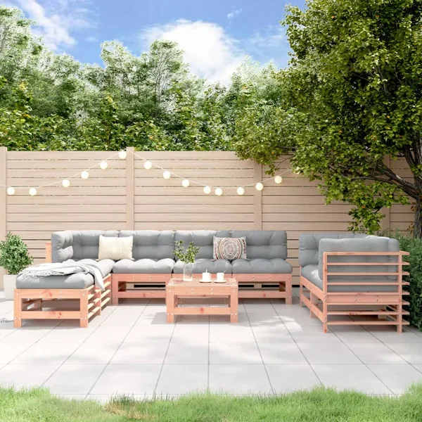 Salon de jardin 9 pcs bois massif douglas