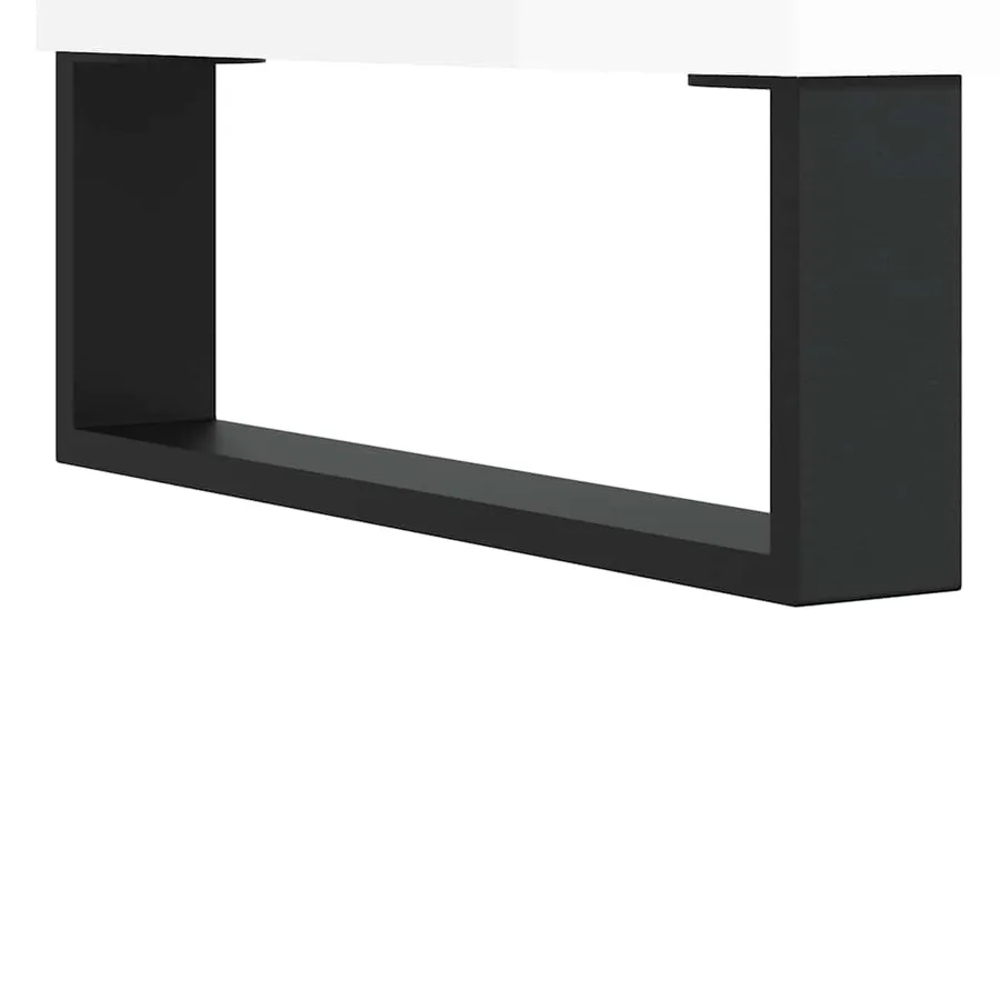 Table basse Blanc brillant 60x50x36,5 cm Bois d'ingénierie - 7