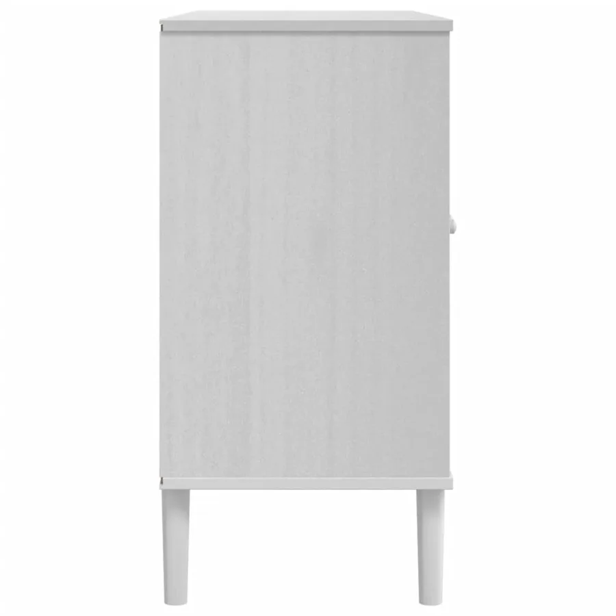 Buffet SENJA aspect rotin blanc 112x40x80cm bois massif de pin - 7