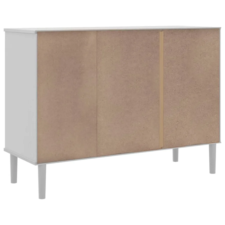 Buffet SENJA aspect rotin blanc 112x40x80cm bois massif de pin - 8