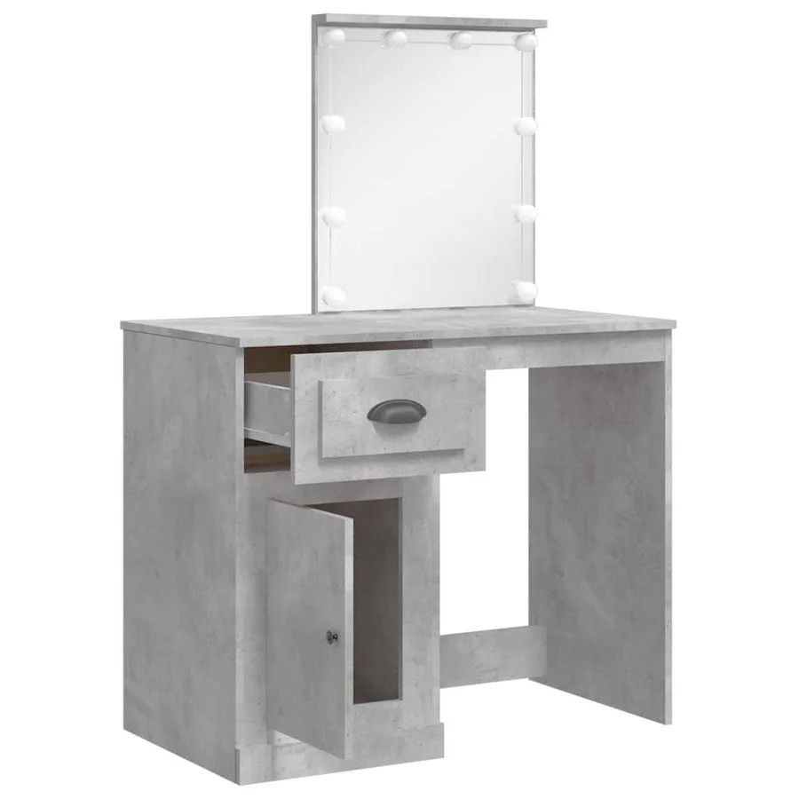 Coiffeuse avec lumières LED gris béton 90x42x132,5 cm - 4
